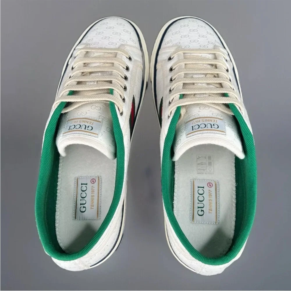 Gucci Tennis 1977 Women GG 625787 Monogram Sylvie Fabric Logo Sneakers EU 41 - Picture 9 of 12